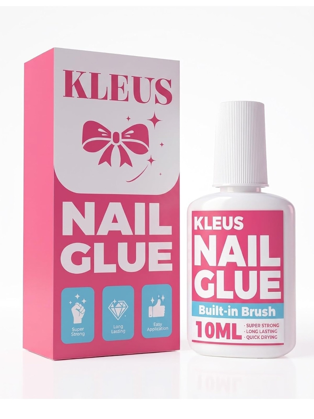 Super Strong Brush-On Nail Glue for Press Ons, False Nails, Acrylic Nails & Tips